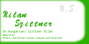 milan szittner business card